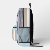 Classic Stripe Beige, white and blue  Bedrukte Rugzak (Rechts)
