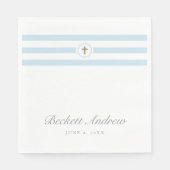 Classic stripe faux foil cross-baptisme servet (Voorkant)