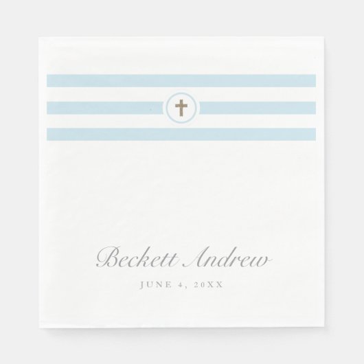 Classic stripe faux foil cross-baptisme servet (Voorkant)