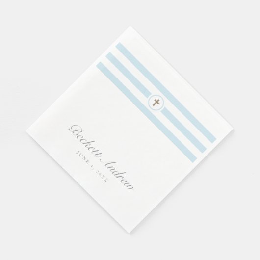 Classic stripe faux foil cross-baptisme servet (Hoek)