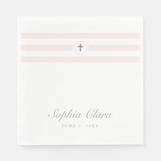 Classic stripe faux folie cross-baptisme servet (Voorkant)