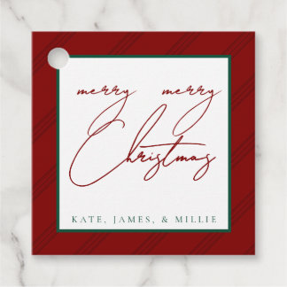 Classic Stripe Holiday Gift Labels - Jewel/Deep To