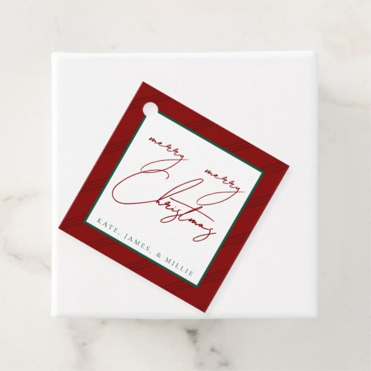 Classic Stripe Holiday Gift Labels - Jewel/Deep To (In situ)