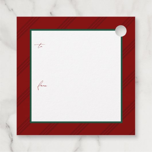 Classic Stripe Holiday Gift Labels - Jewel/Deep To (Achterkant)