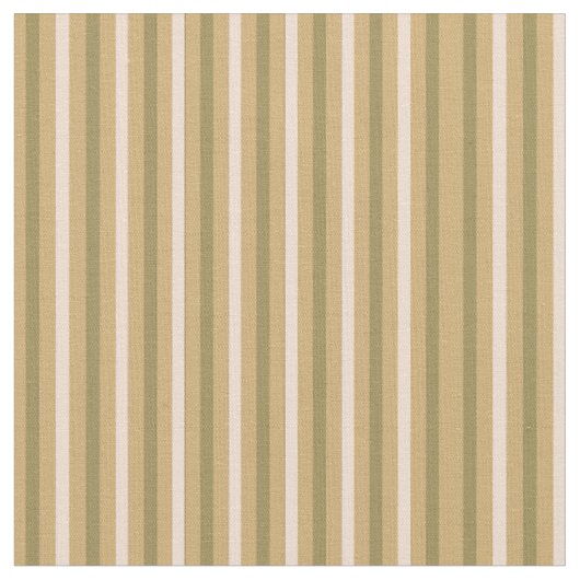 Classic Stripe Olive Green en Cream Stof (Close Up)