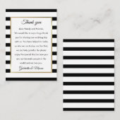 Classic Stripe Wedding Dank u Plaatskaartje (Voorkant / Achterkant)