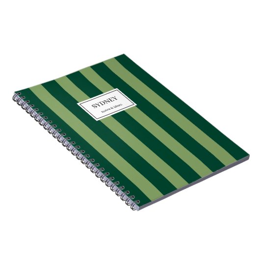Classic Striped Notebook Custom Name Journal Notitieboek (Rechterzijde)