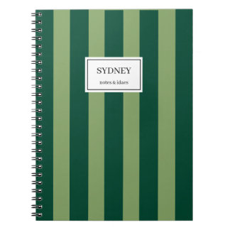 Classic Striped Notebook Custom Name Journal Notitieboek