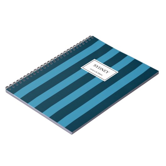 Classic Striped Notebook Custom Name Journal Notitieboek (Linkerzijde)