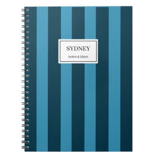 Classic Striped Notebook Custom Name Journal Notitieboek