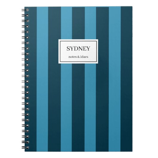 Classic Striped Notebook Custom Name Journal  Notitieboek (Voorkant)