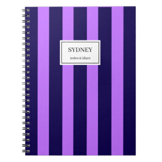 Classic Striped Notebook Custom Name Journal Notitieboek