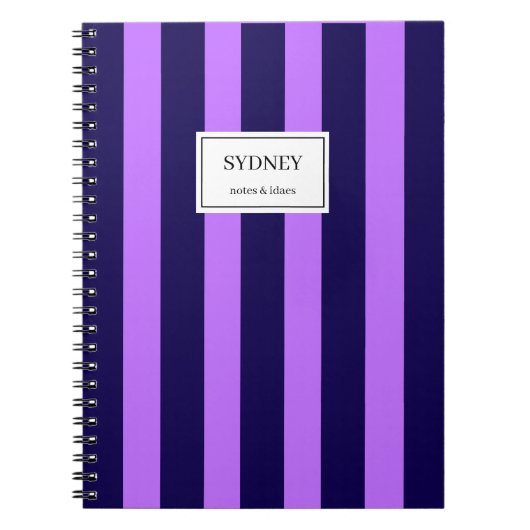 Classic Striped Notebook Custom Name Journal  Notitieboek (Voorkant)