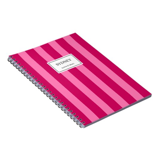 Classic Striped Notebook Custom Name Journal Notitieboek (Rechterzijde)