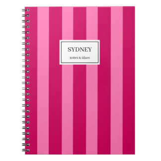 Classic Striped Notebook Custom Name Journal Notitieboek