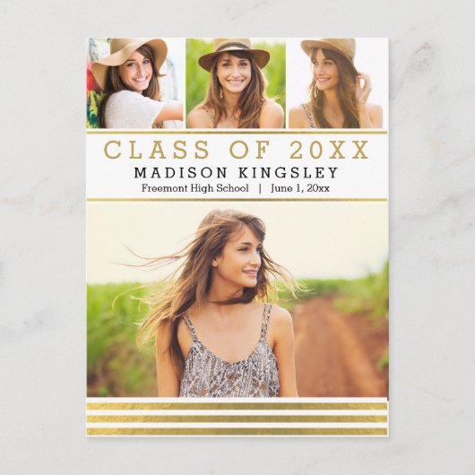 Classic Stripes Afstuderen Briefkaart (Voorkant)