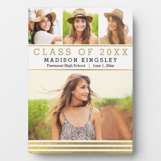 Classic Stripes Afstuderen Plaque Fotoplaat (voorkant)