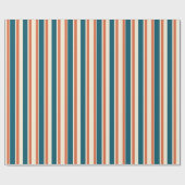 Classic Stripes Blauw en Sinaasappel Modern Trendy Cadeaupapier (Vlak)