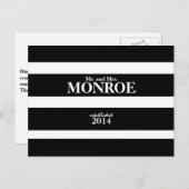 CLASSIC STRIPES BRUILOFT BEDANKT BRIEFKAART (Voorkant / Achterkant)