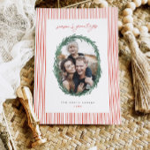 Classic Stripes Kerstvakantie Krans Flat Kaart