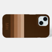 Classic Stripes Monogram iPhone 15 Hoesje (Achterkant (horizontaal))