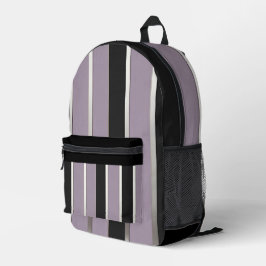 Classic Stripes Purple Black and Silver Bedrukte Rugzak