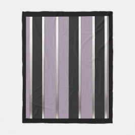 Classic Stripes Purple Black and Silver Fleece Deken