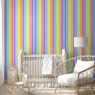 [Classic Stripes] Regenboog Retro Snoep Stripes Behang