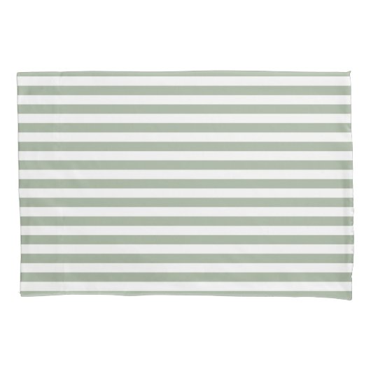 Classic Stripes Sage Green Kussensloop (Voorkant)