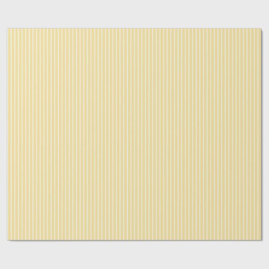 Classic Stripes White - Canary Yellow Cadeaupapier (Vlak)