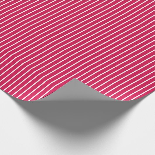 Classic Stripes White - Raspberry Cadeaupapier (Hoek)