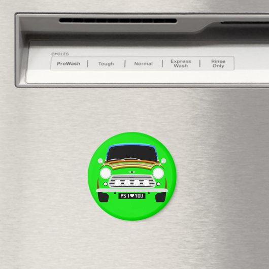 Classic Stripey Austin Mini Cooper car Magneet (Insitu (Vaatwasser))