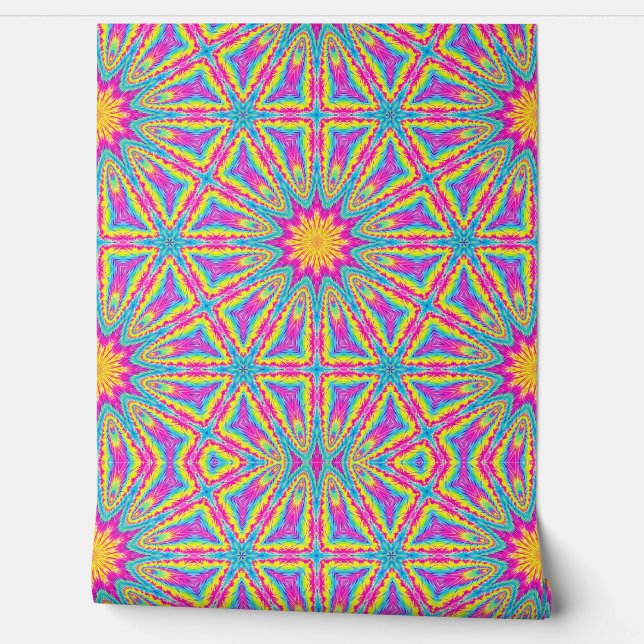 Classic Stropdas-Dye Kaleidoscoop Pattern Behang (Afrollen)
