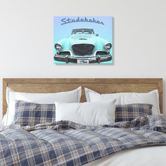  Classic Studebaker Silver Hawk 1959 Auto Canvas Afdruk (Insitu (Slaapkamer))