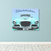  Classic Studebaker Silver Hawk 1959 Auto Canvas Afdruk (Insitu (Houten vloer))