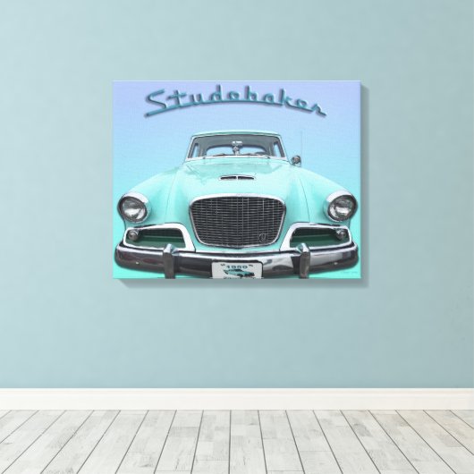 Classic Studebaker Silver Hawk 1959 Auto Canvas Afdruk (Insitu (Houten vloer))