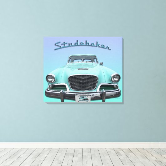 Classic Studebaker Silver Hawk 1959 Auto Canvas Afdruk (Insitu (Houten vloer))