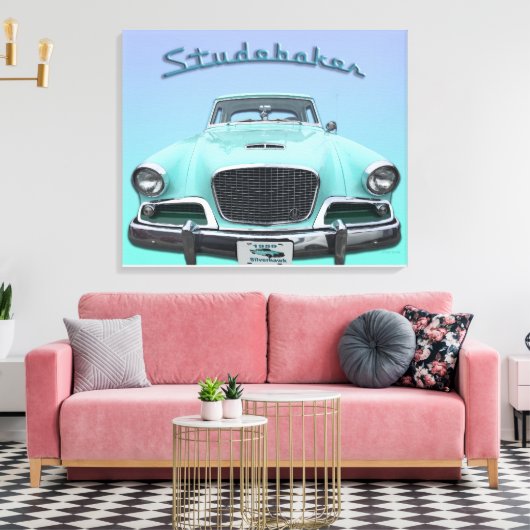 Classic Studebaker Silver Hawk 1959 Auto Canvas Afdruk (Insitu (Woonkamer))