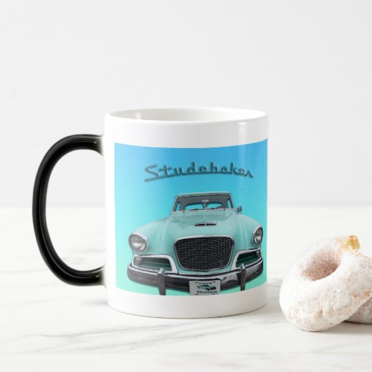 Classic Studebaker Silver Hawk 1959 Auto Magische Mok (Met donut)