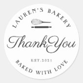 Classic Style Home Bakery Logo Hartelijk dank Ronde Sticker (Voorkant)