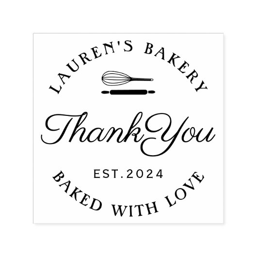 Classic Style Home Bakery Logo Hartelijk dank Zelfinktende Stempel (Design)