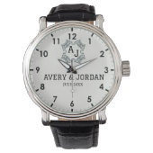 Classic style monograms with names and initials  horloge (Voorkant)