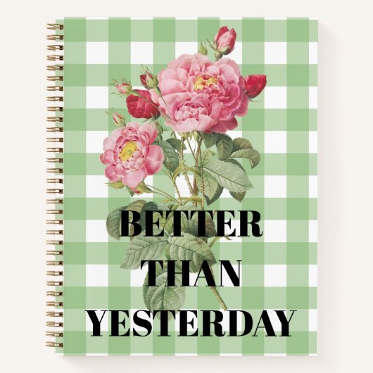 Classic style old fashioned artwork tartarn floral notitieboek (Voorkant)