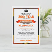 Classic Style School Kleuren Class Reunion Invitat Kaart (Staand voorkant)