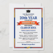 Classic Style School Kleuren Class Reunion Invitat Kaart (Voorkant)