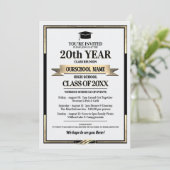 Classic Style School Kleuren Class Reunion Invitat Kaart (Staand voorkant)