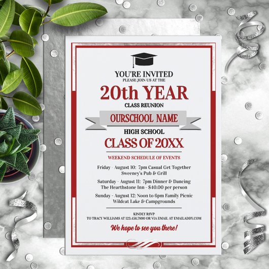 Classic Style School Kleuren Klasse Reünie Kaart