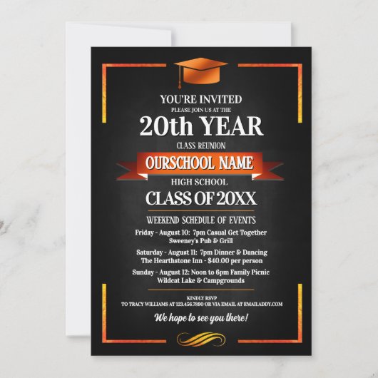 Classic Style School Kleuren Klasse Reünie Kaart (Voorkant)