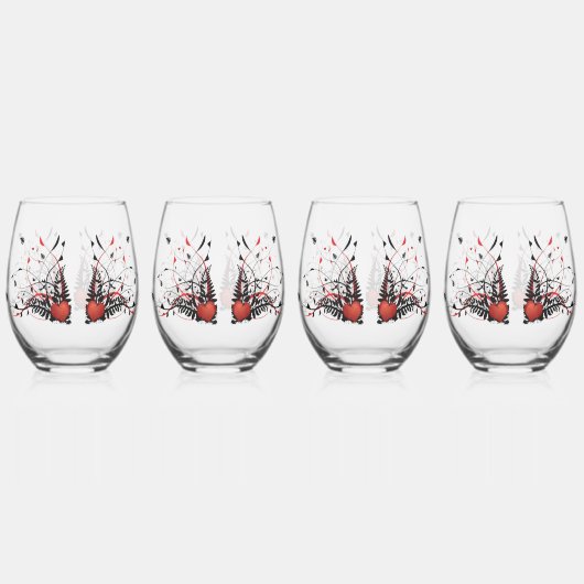 Classic Styles Hearts Wijnglas Zonder Voet (Voorkant)