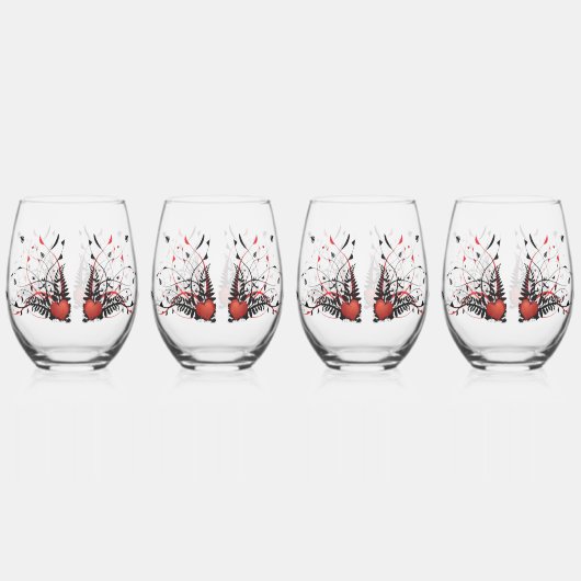 Classic Styles Hearts Wijnglas Zonder Voet (Achterkant)